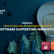 Cover of webinar abstract of light bulb. Software supporting innovation