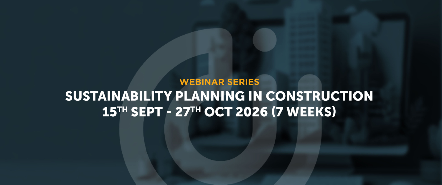 Cover for the webinar series with blurred dark image in the background