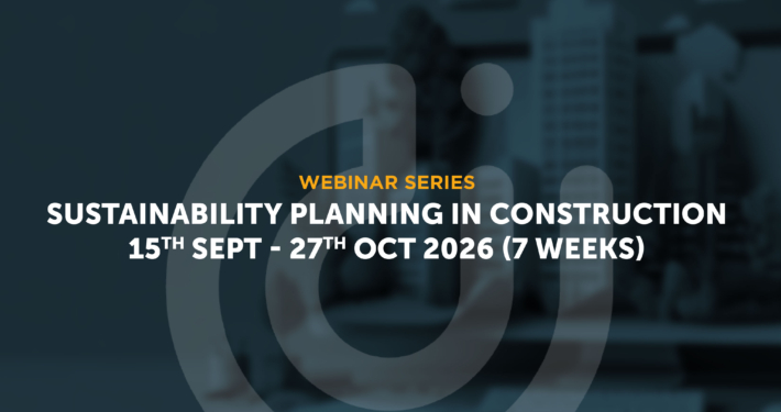 Cover for the webinar series with blurred dark image in the background